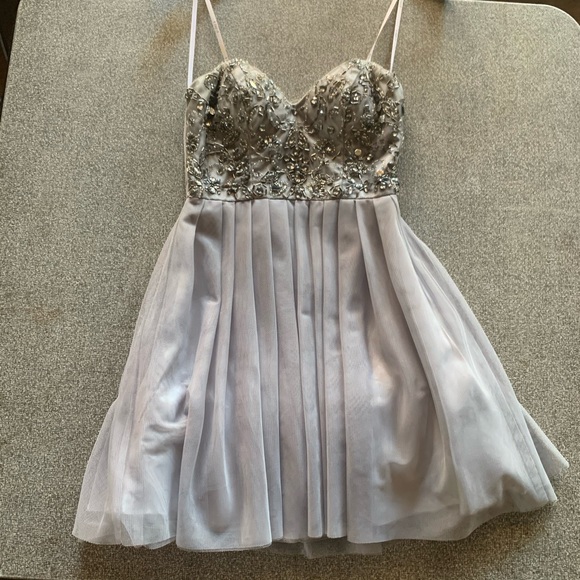 B Darlin Dresses & Skirts - B-Darlin Silver/Grey Homecoming Dress